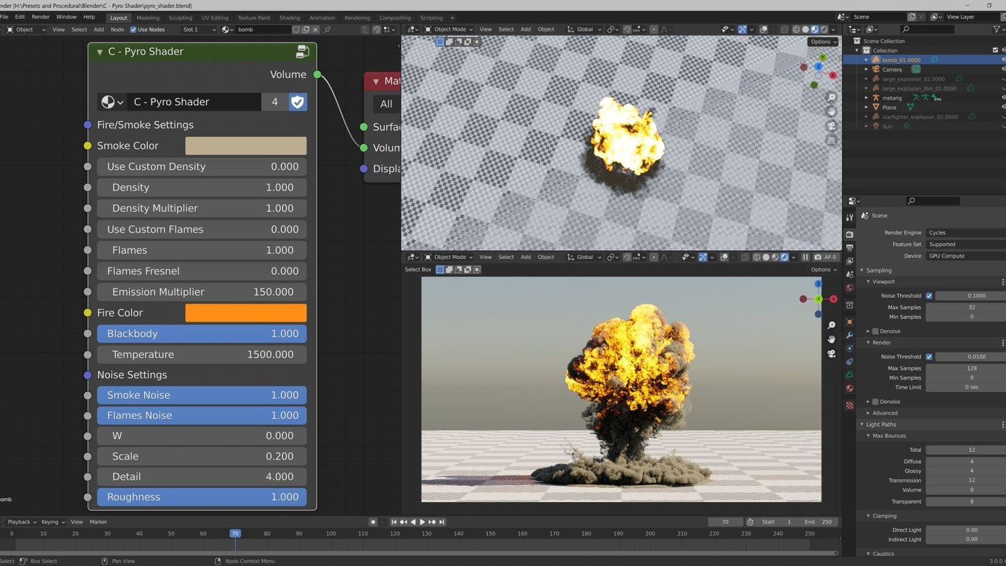 Pyro Shader (With 3 Animated VDB Explosions) - Fraser FX